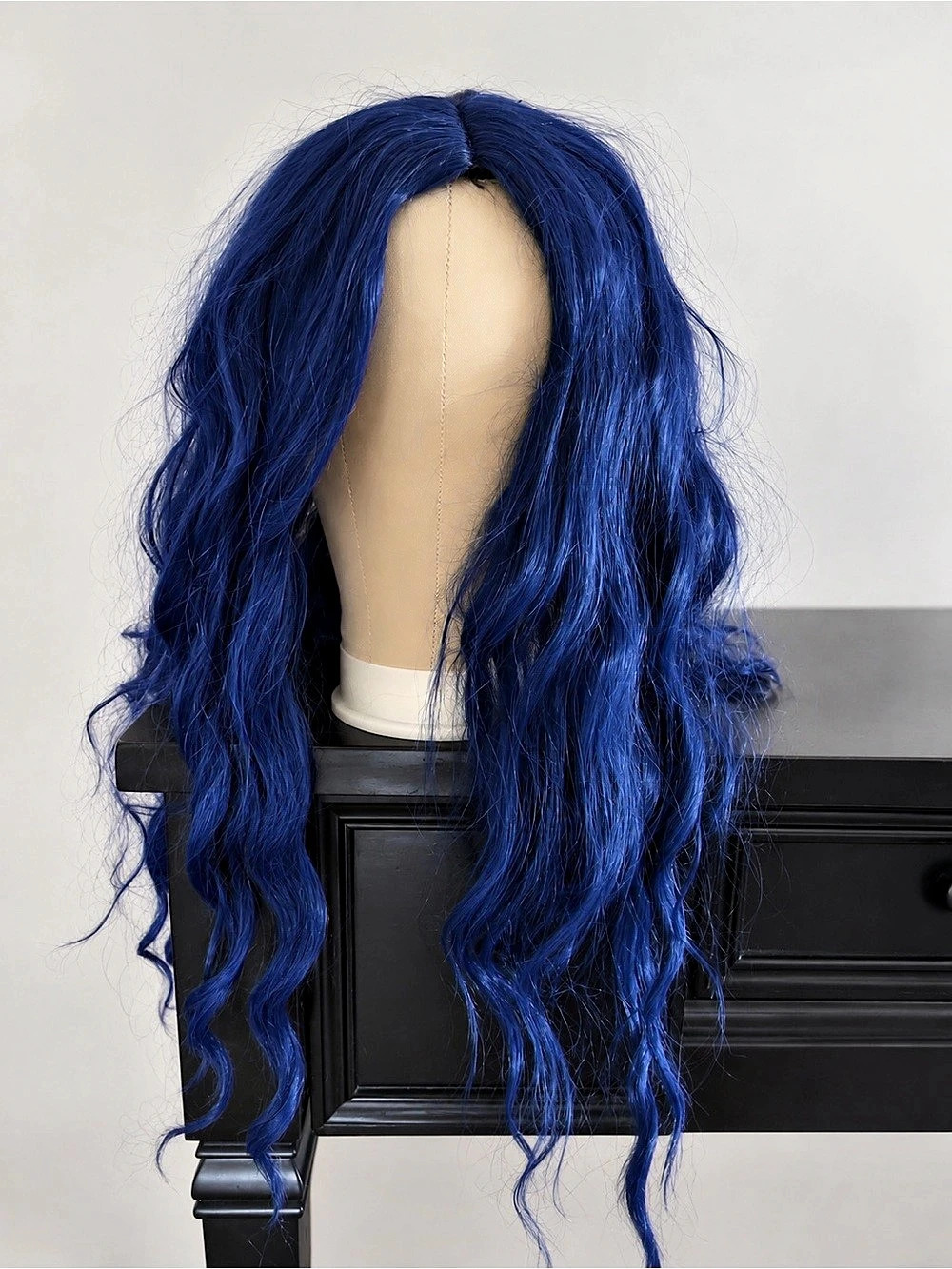 Long Royal Blue Wavy Wig Center Part Unworn